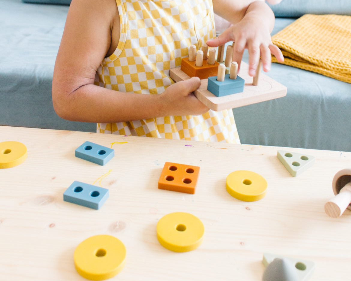 Shape Puzzle Toy + Geometric + Wood & Silicone + Montessori | LYTL®️ Lytl
