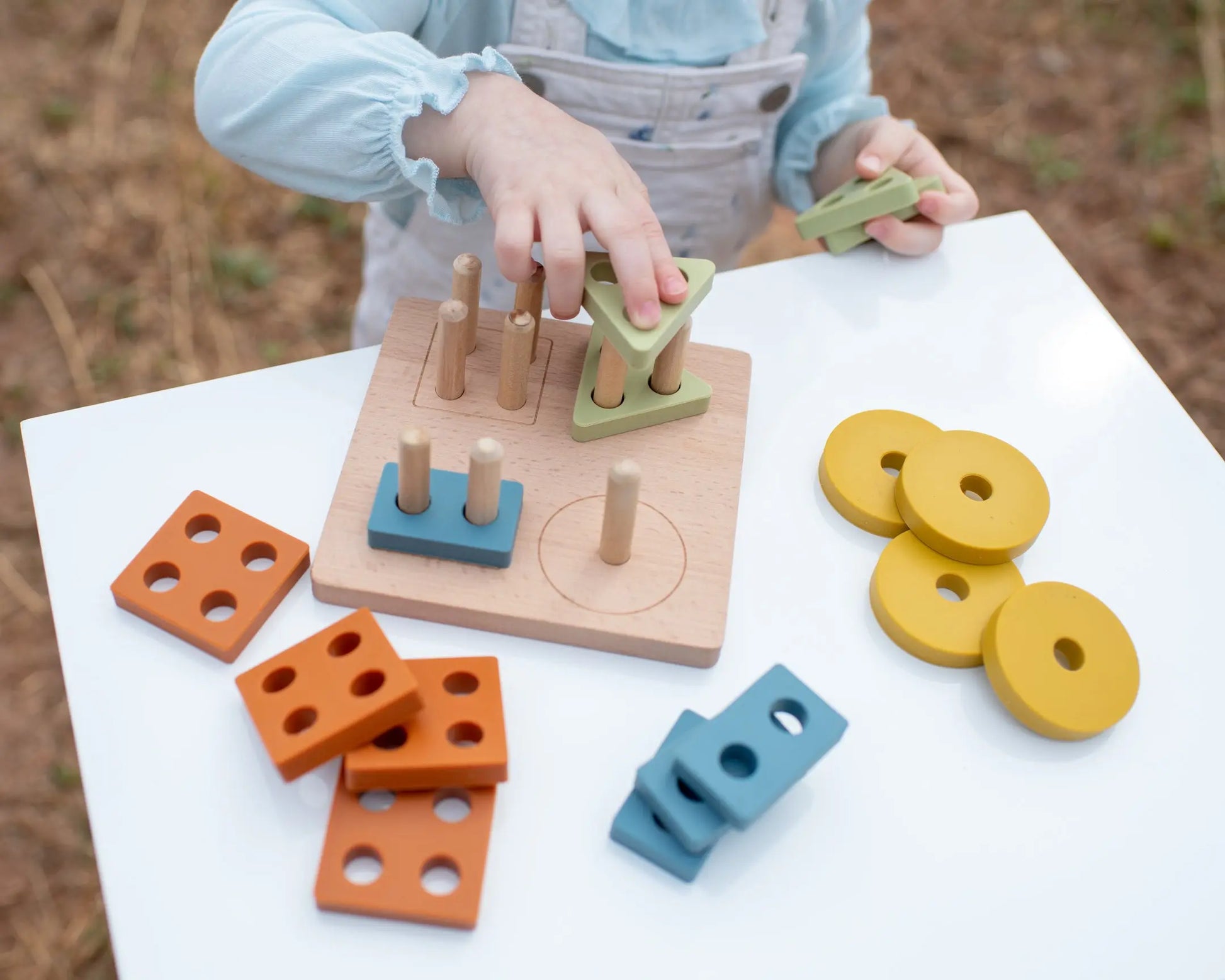 Shape Puzzle Toy + Geometric + Wood & Silicone + Montessori | LYTL®️ Lytl
