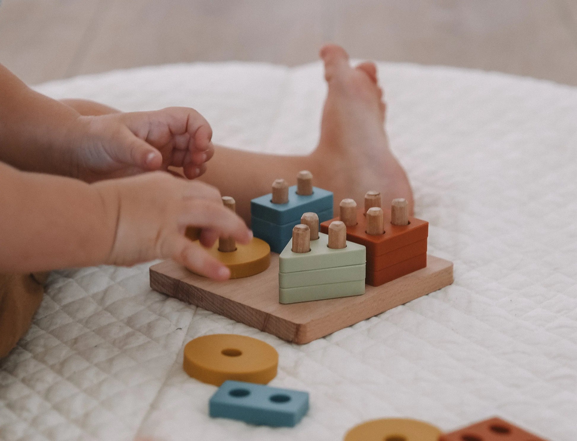 Shape Puzzle Toy + Geometric + Wood & Silicone + Montessori | LYTL®️ Lytl