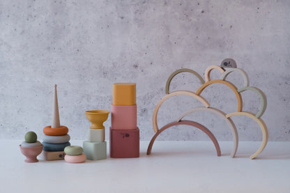 Rainbow Silicone Stacking Toy - Set of 10 | LYTL®️