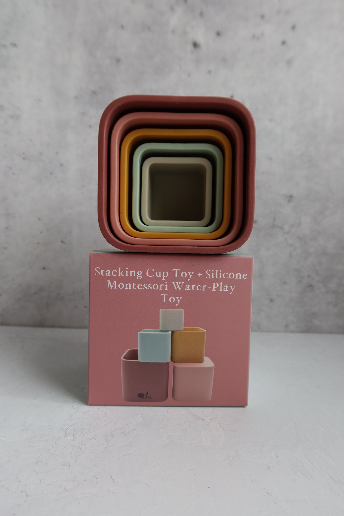 Baby and toddler Montessori stacking cups tower – open-ended silicone toy for coordination and problem solving