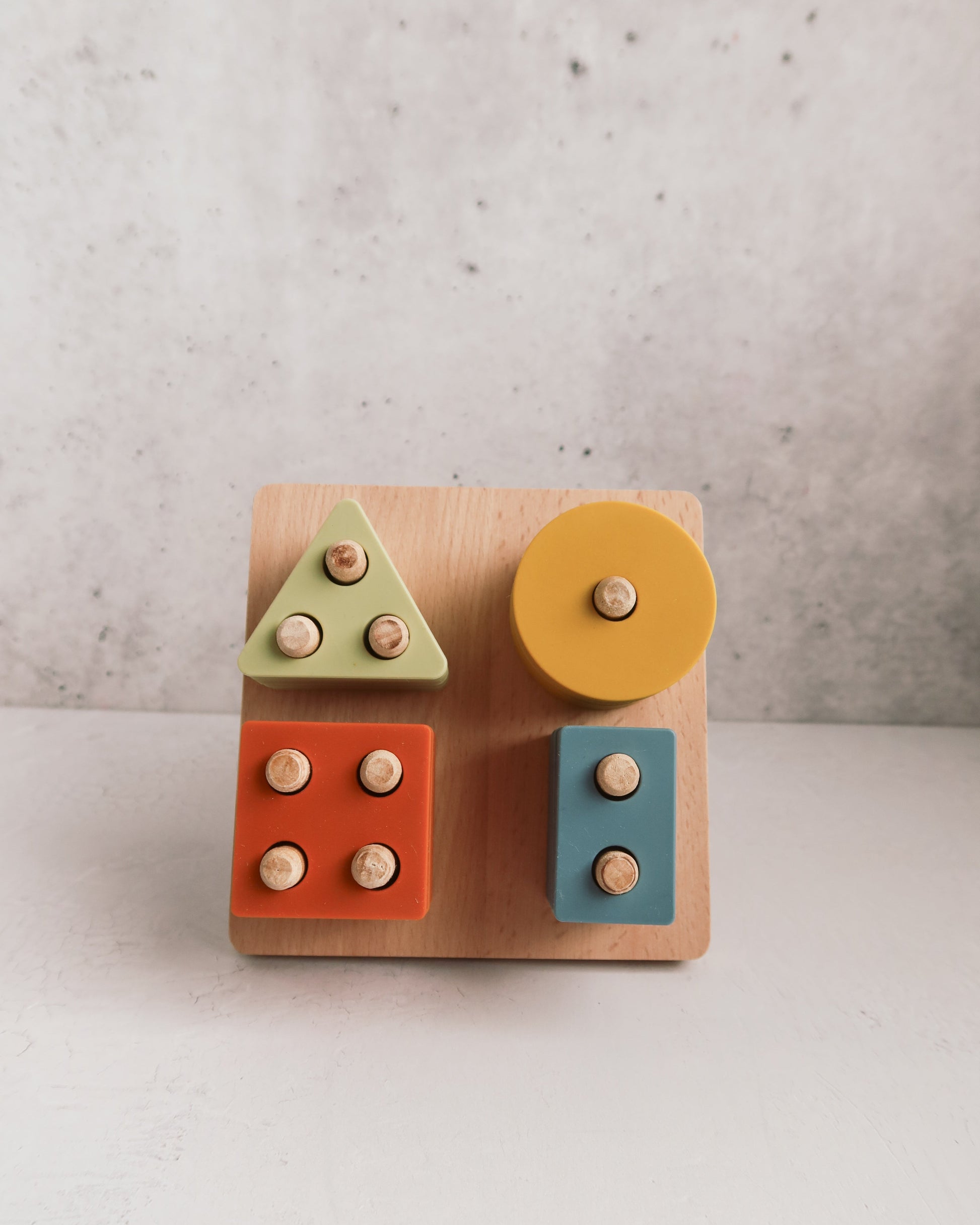 Montessori shape puzzle for toddlers – wooden and silicone learning toy for fine motor skill development