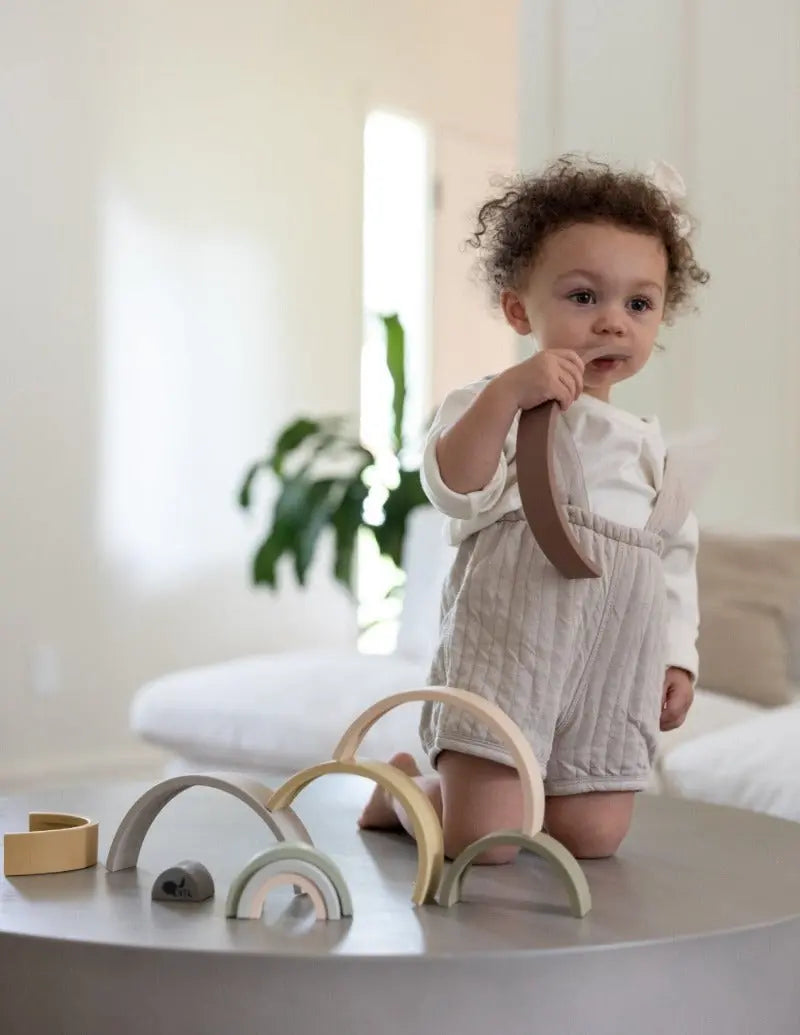 Rainbow Stacking Toy + Silicone + Teething + Montessori - LYTL