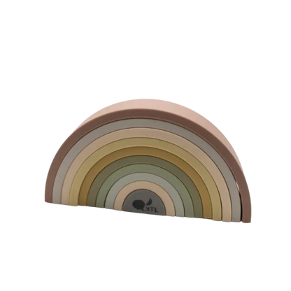 Rainbow Stacking Toy + Silicone + Teething + Montessori - LYTL