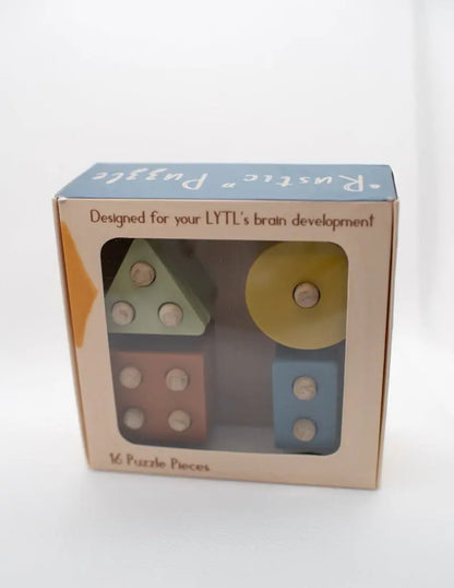 Wooden Puzzle Toy + Geometric + Silicone + Montessori - LYTL